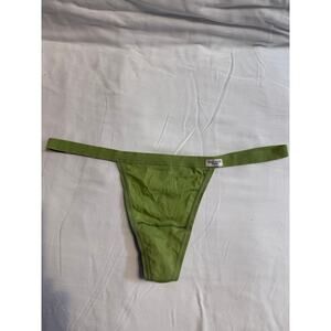 NWOT Gilly Hicks Sydney Vintage Cotton G-String Thong Panty Green Size S/M